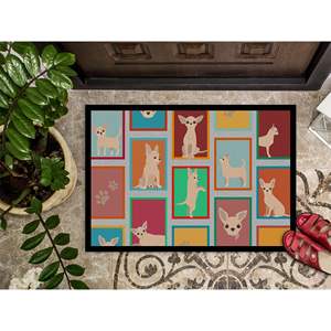 พรมเช็ดเท้าชิวาวาสำหรับประตูทางเข้ากลางแจ้งและในร่ม24H x 36W กันลื่นซักได้พรมปูพื้นต่ำ - Product Image 3