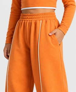 Pantalon de jogging décontracté surdimensionné pour garçon, motif citrouille contrastant, en molleton respirant de qualité supérieure - Product Image 6