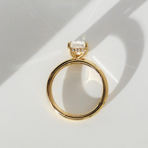 Anillo de Diamante Cultivado en Laboratorio con Corte Esmeralda, Color D, Chapado en Oro Sólido de 14K, Certificado IGI GIA, Joyería Clásica para Mujer, Anillo de Compromiso y Boda - Product Image 2