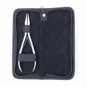 Pinzas de Acero Inoxidable para Remover Extensiones de Cabello con Logotipo Personalizado y Estuche de Cuero PU para Microperlas y Anillos Nano - Product Image 6