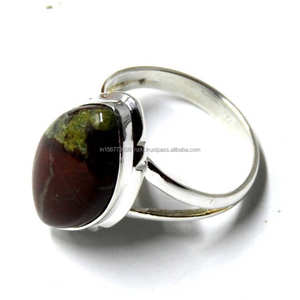 Anillo de Plata de Ley 925, anillo para mujer, anillo de plata de jaspe de sangre, anillo de bodas, regalo para su anillo, anillo de regalo de declaración - Product Image 3