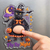 Aimant de réfrigérateur personnalisé en acrylique souple, aimant de réfrigérateur personnalisé pour Halloween, aimant souple à presser pour la cuisine, la maison, la décoration des fêtes