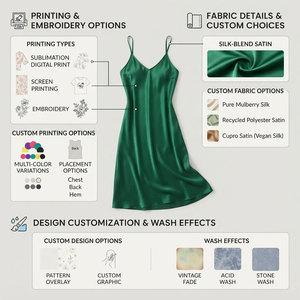 Elegant Green Satin Sleeveless V-Neck Knee-Length Nightgown Elastic Waist Loose Fit Plus Size Women's <b>Loungewear</b> Spring Style - Product Image 5
