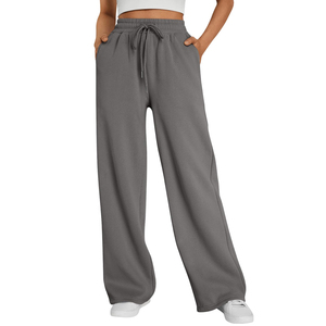Nouveauté : Pantalon de jogging gris personnalisé pour femme, brodé, coupe large, en molleton doux, pantalon de survêtement pour femme - Product Image 1