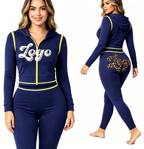 Conjunto Deportivo de 2 Piezas con Logotipo Personalizado para Mujer, Chaqueta con Capucha y Pantalones para Chicas Altas, Ropa Deportiva Femenina con Logotipo Personalizado - Product Image 5