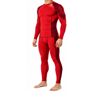 Ensemble de survêtement de compression personnalisé pour hommes – Haut de fitness à manches longues et collants à séchage rapide, haute élasticité, idéal pour la course, la gym et l'entraînement - Product Image 4