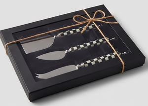 <b>Cheese</b> <b>Knife</b> <b>Set</b> Stainless Steel Blades With Checkered Handles Durable <b>Cheese</b> Tools For Serving Use Dining Use And Cutting Use - Product Image 2