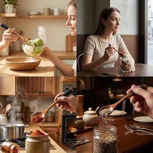 Natural Wooden Tea Spoon Handmade Eco-Friendly Customized Logo Coffee Tea Sugar Scoop Food <b>Safe</b> Kitchen <b>Tool</b> for Party Use - Product Image 3