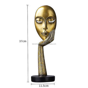 Meilleure vente Statue d'art abstrait de visage de femme en aluminium coulé abstrait pour décorations de table de salon et de bureau - Product Image 4