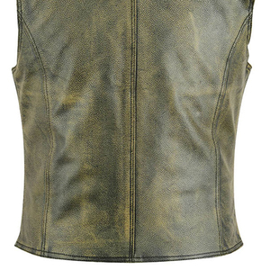 Gilet de motard réversible en cuir et toile de qualité supérieure pour homme avec fermeture éclair et service OEM personnalisé - Product Image 5