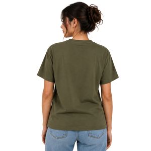 Customized Olive Green Women Crew Neck Floral Graphic Printed T Shirt Casual Soft Breathable Summer Custom OEM Fashion Tee <b>Top</b> - Product Image 2
