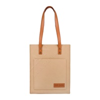Sac à bandoulière en feutre de laine pour femme, avec fermeture ouverte, design portable pour un usage quotidien, shopping, voyage et plage