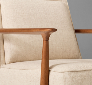 Sillón Moderno Tapizado para Sala de Estar, Sillón de Madera con Estructura de Madera Maciza, Asiento para Hotel, Apartamento, Villa - Product Image 6