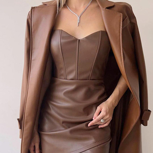 New Arrival High Quality Women Leather Club Dress Part Wear Hot Selling Leather Club Wear For Sale In Wholesale Price - Product Image 5