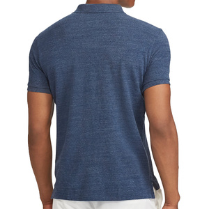Polo en tricot à motif uni pour homme, manches courtes, respirant, en coton, vente en gros, logo personnalisé - Product Image 5