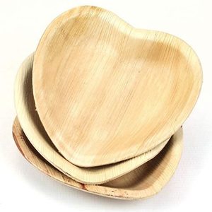 Nouvelles assiettes biodégradables en feuilles d'arec, design cœur, 8 pouces, pour mariages et festivals culinaires, assiettes pour banquets et réceptions - Product Image 1