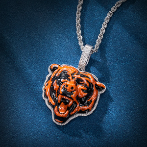 Nueva llegada colgante de oso esmaltado 925 plata esterlina VVS Moissanite diamante colgante de oso helado - Product Image 1