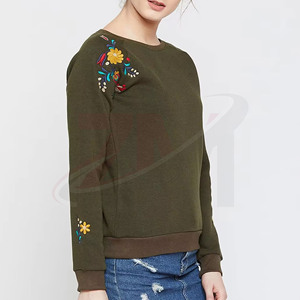 Sweat-shirt brodé pour femmes, col rond, manches longues, pull tricoté à fleurs, vêtements décontractés à la mode pour tous les jours, confortables - Product Image 2