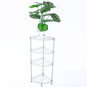 Scaffale di Stoccaggio a 4 Ripiani XM 243S Grigio Argento, in Acciaio al Carbonio a Forma di Ventaglio per Organizzazione Domestica - Product Image 6
