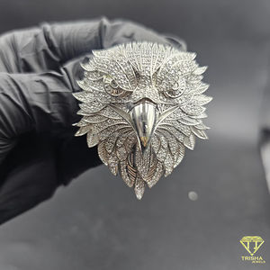 Pendentif Tête de Hibou Hip Hop Sertie de Diamants VVS Cultivés en Laboratoire en Argent Sterling 925, Breloque Animale, Bijoux Personnalisables avec Logo - Product Image 1