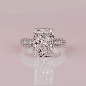 IGI certificado 10/14/18K solitario de oro 1,0 quilates corte esmeralda anillo de diamante cultivado en laboratorio Regalo de Cumpleaños perfecto para esposa - Product Image 4