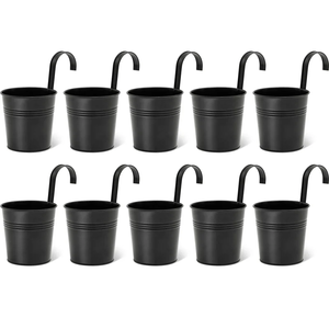 Metal <b>Hanger</b> Planter Pot With Circular Design Metal Hanging Planter <b>Stand</b> For Flower Green Plant Desktop Use - Product Image 4