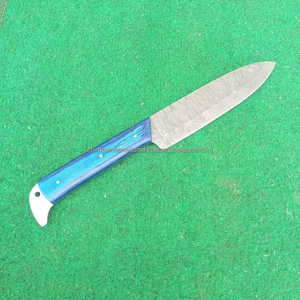 Cuchillo Santoku de Chef de Damasco hecho a mano, cuchillo de cocina japonés profesional de acero de Damasco con alta nitidez - Product Image 4