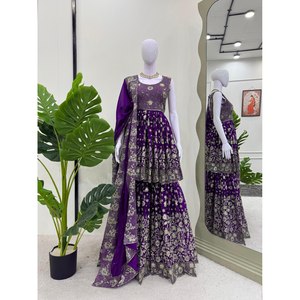 Ensemble de costume XL de créateur avec travail de fil et de séquence - Product Image 4