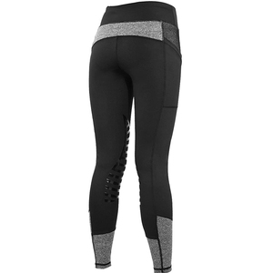 Women High Waist Printed Knitted Leggings Mesh Panel Cutout Design Ankle Length Breathable Color Blocking Horse Riding Pants - Product Image 6