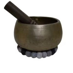 En Oferta: Decoración para el Hogar, Cuenco Tibetano de Latón Resistente con Mazo de Madera, Forma Redonda, para Sala de Estar - Product Image 3