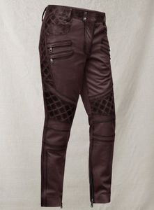 กางเกงหนังสีไวน์รุ่น Outlaw Burnt - Product Image 4
