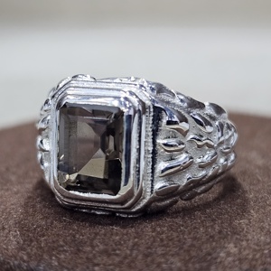Anillo de Plata de Ley 925 con forma de rectángulo de diseñador clásico, piedra preciosa de turmalina negra de excelente calidad, regalo de fiesta hecho a mano único - Product Image 2