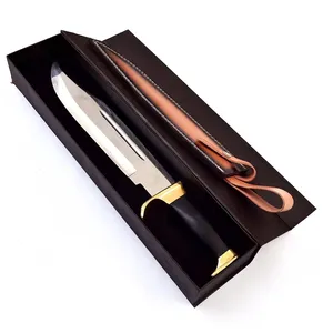 Hot Selling DIY Fixed Blade Drop Point Carbon Steel Bowie Knives Camping Handmade Bowie Knifes With <b>Leather</b> Sheath - Product Image 5