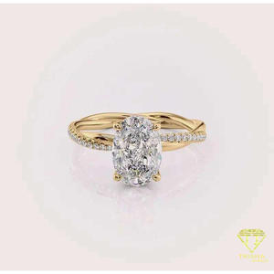 Bague en argent sterling 925 avec diamant moissanite taille coussin et pierres latérales en forme de poire, finition or rose, bijoux de mariée pour les détaillants - Product Image 4