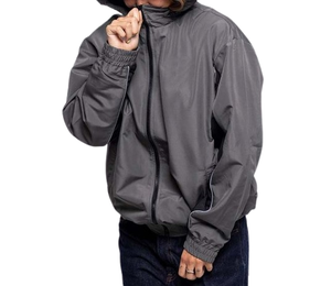 Veste coupe-vent d'été grande taille de haute qualité pour hommes, en polyester et nylon, avec blocs de couleur, à fermeture éclair, imperméable et respirante, vente en gros - Product Image 4