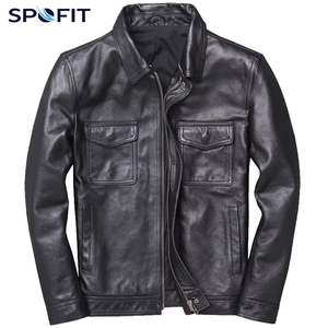 New leather jacket for men PU Leather Casual Motorcycle Jacket Classic <b>Zip</b> <b>Up</b> Winter Jacket OEM Custom Leather jacket - Product Image 1
