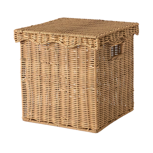 Premium Quality Eco-Friendly Rattan Woven Storage <b>Basket</b> Square Box Scalloped Lid Table Decoration Multifunction Office Use - Product Image 1