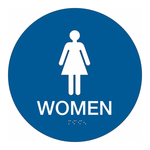 Panneau de signalisation pour toilettes féminines Brady Braille ADA, diamètre 12 pouces, marqueur d'installation intérieure - Product Image 3