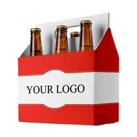 Cajas de Embalaje para Bebidas Ecológicas, Reciclables y Reutilizables, Paquete de 6, con Grabado en Cuatro Colores para Cerveza, Refrescos, Té y Jugos, Venta al Por Mayor