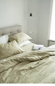 Ensemble de literie respirant en lin 100% uni, 3 pièces, draps en lin biologique, housse de couette - Product Image 2