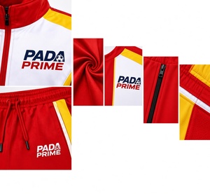 Survêtement décontracté à capuche pour homme Pada Prime, rouge, jaune, blanc, fermeture éclair intégrale, design sportif, respirant, 100% coton, vêtements d'hiver - Product Image 4