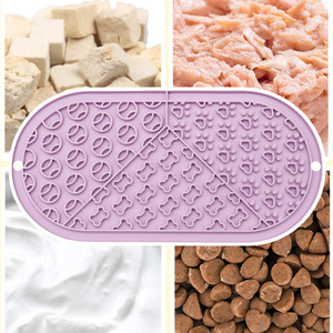Tapis de léchage en silicone rose antidérapant ovale pour animaux de compagnie, mangeoire lente pour chiens et chats - Product Image 5