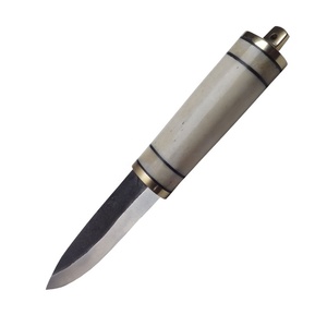 มีด GOTLAND VIKING KNIFE คุณภาพสูง ผลิตจากเหล็กกล้าคาร์บอนสูง เหมาะสำหรับตั้งแคมป์และล่าสัตว์ ด้ามจับทำจากกระดูก พร้อมปลอกมีดหนังและปลอกเหล็กทองเหลือง - Product Image 2