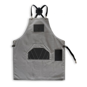 Tablier de coiffeur unisexe, imperméable, jetable, en denim, cuir, polyester, écologique, personnalisé, noir, de luxe, réglable - Product Image 1