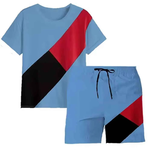 Conjunto Deportivo de Verano Vintage ODM Unisex Ecológico de Algodón, Talla Grande, 2 Piezas, Camiseta y Pantalones Cortos para Hombre, Cuello Redondo, HAWK EYE SPORTS - Product Image 3