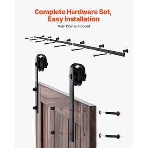 Kit Ferramenta per Porta Scorrevole Stile Barn da 3 Metri, Sistema a Binario, Capacità di Carico 150 kg, Compatibile con Larghezza Massima 152 cm, Spessore 3,8 cm - 4,1 cm - Product Image 5