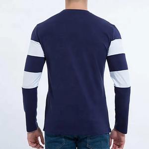 T-shirts en coton à manches longues, nouvelle mode, col rond, légers, blancs, personnalisables avec logo, faible MOQ, pour hommes - Product Image 3