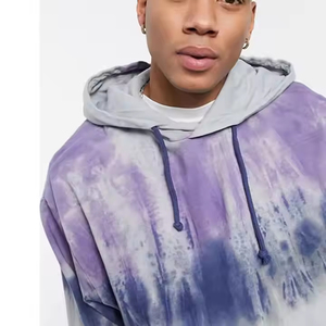 Sweat à capuche tie-dye vintage délavé pour homme avec logo personnalisé – Vente en gros, matériaux de haute qualité, style tendance, coupe oversize et effet usé - Product Image 2