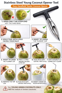 Abridor de Cocos de Acero Inoxidable |   Herramienta Manual para Abrir Cocos para Uso Doméstico y Comercial - Product Image 5