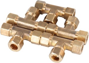 Conectores en T de Latón de Alta Calidad, Mecanizados por CNC, Lisos, de 1/8", 1/4", 3/8", 1/2", 6mm, 8mm, 10mm, 12mm, con Doble Férula, para Compresión Hidráulica - Product Image 6